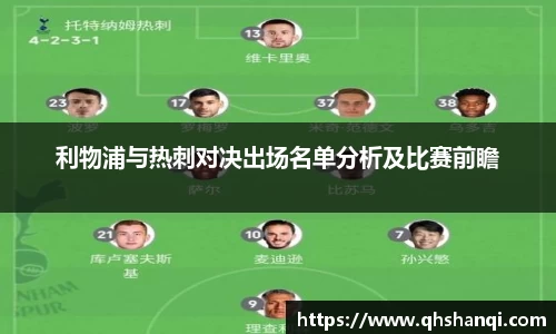 利物浦与热刺对决出场名单分析及比赛前瞻